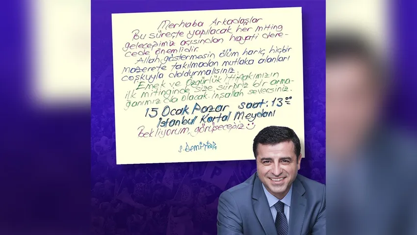 Demirtaş'tan mitinge çağrı