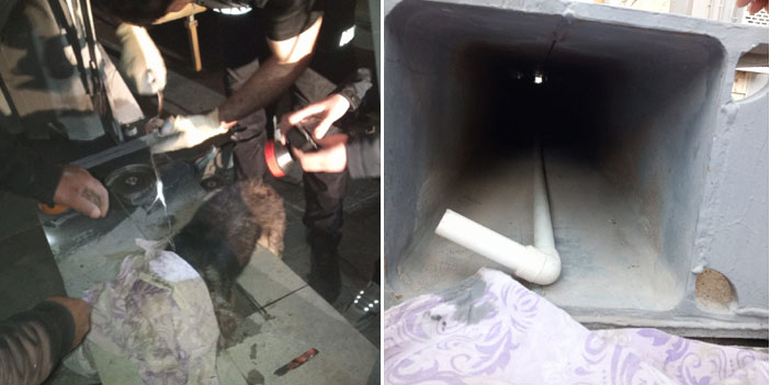 Hakkari'de şantiye alanındaki çelik kolonda sıkışan köpek kurtarıldı