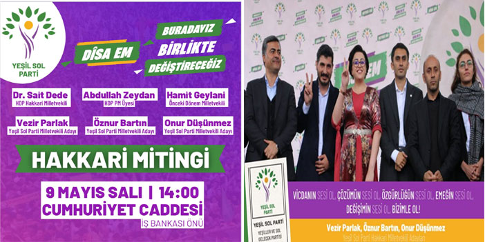 Yeşil Sol'dan Hakkari mitingine davet