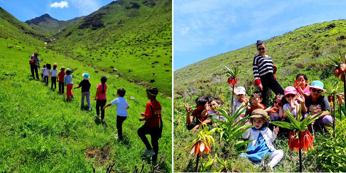 Hakkari'de minikler Ters Lale bahçesini gezdi