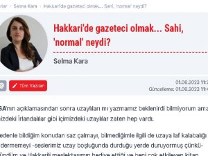 Selma Kara Gazeteci Hakan Taş'a yazı