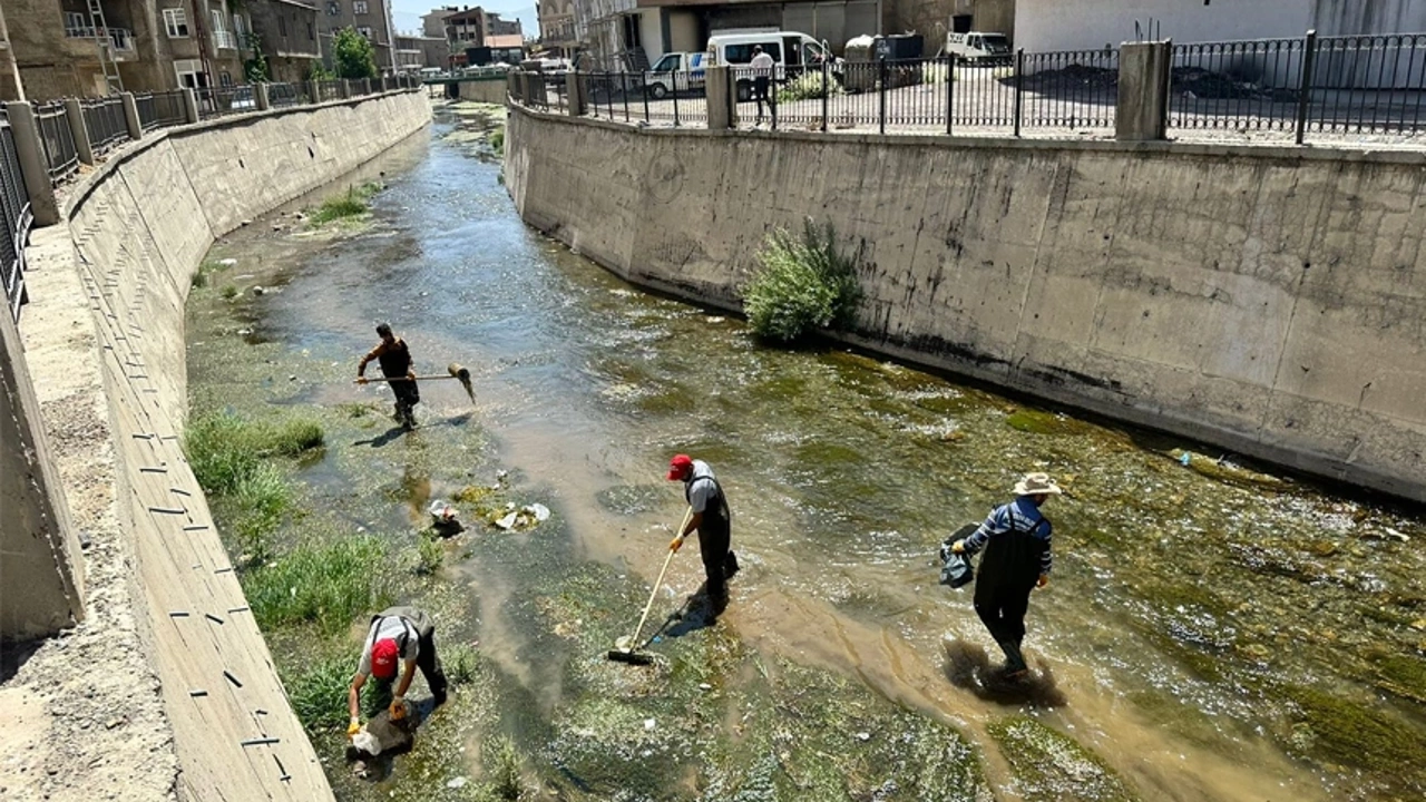 Yüksekova Büyükçay Deresi temizlendi