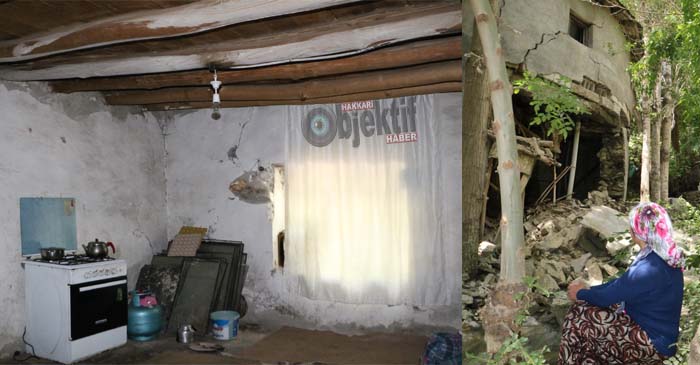 Hakkari'de yıkık dökük evde yaşayan aile yardım bekliyor