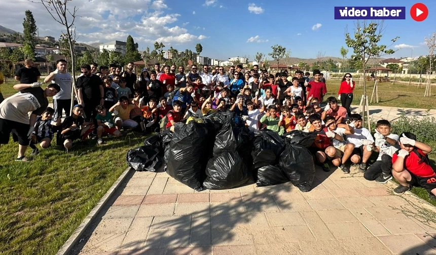 Yüksekovalı 200 sporcu çevre temizliği yaptı