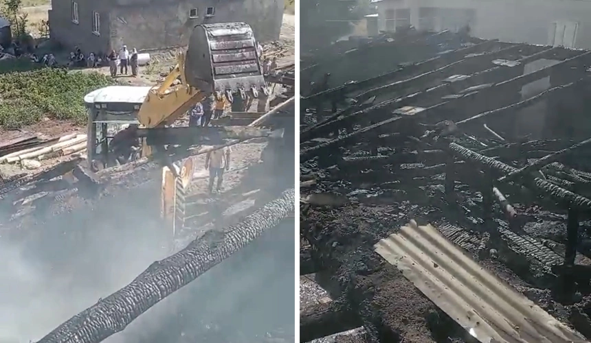 Yüksekova'da çıkan yangında tandır evi küle döndü