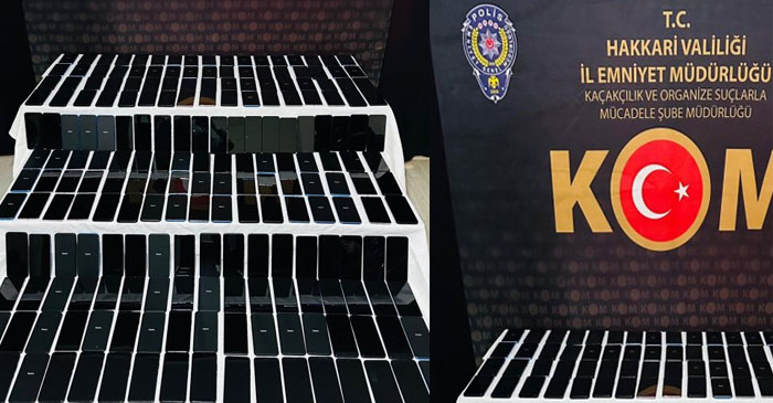 Yüksekova'da 260 adet cep telefonu ele geçirildi