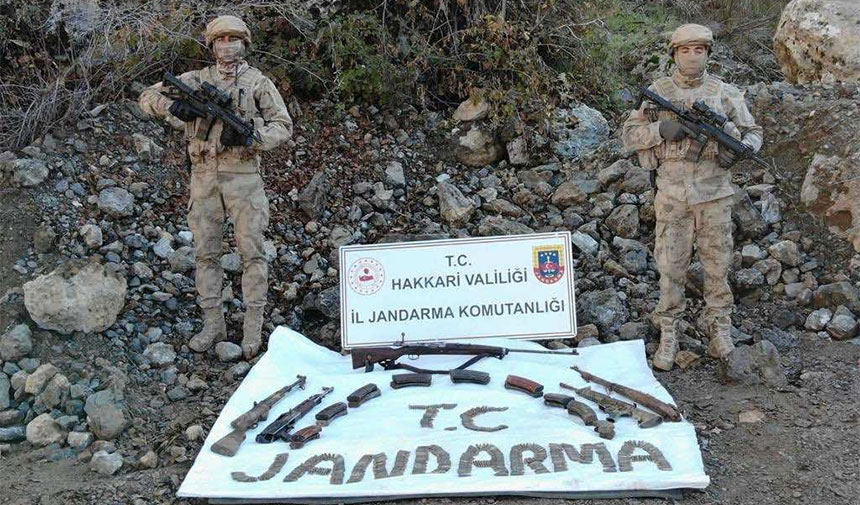 Hakkari kırsalında silah ele geçirildi