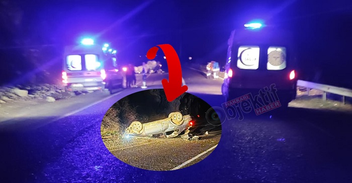 Hakkari'de otomobil takla attı: 3 yaralı