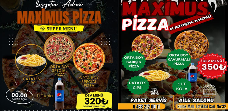 Maximus Pizza Bayram Boyunca Açık!