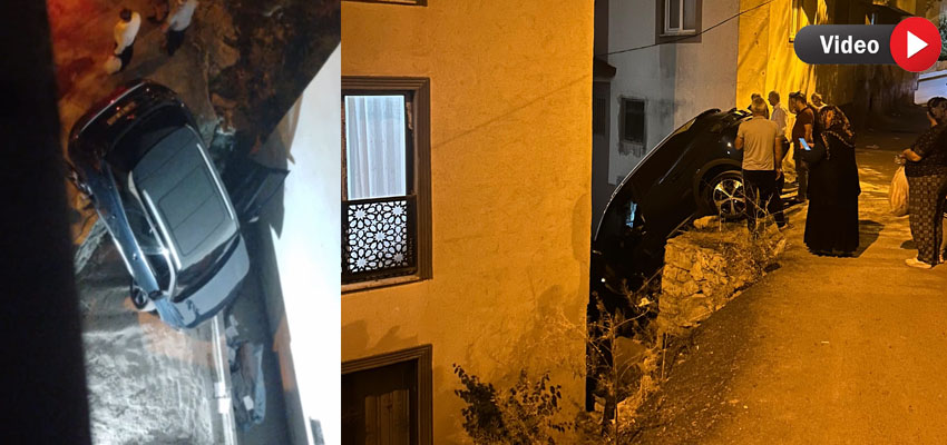 Hakkari'de korkutan kaza: Araç, Apartman Boşluğuna düştü