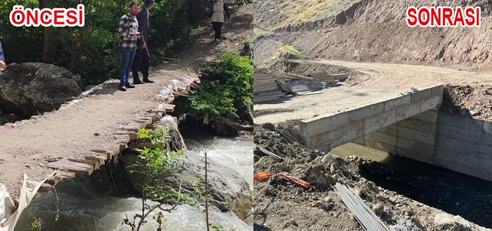 Mahalleliye köprü inşa edildi!