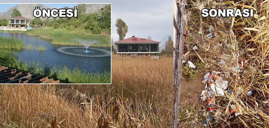 Hakkâri’nin tek gölü ‘Gola Zuriyan’ çöplere teslim oldu
