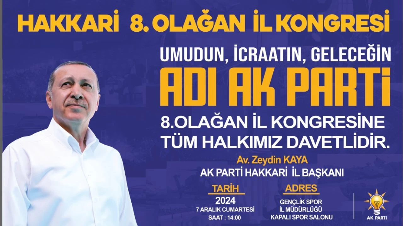 AK Parti Hakkari il Başkanlığından kongreye davet