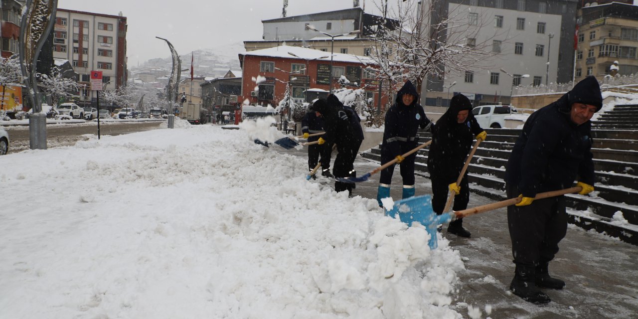 Hakkari belediyesinden kar çalışması!