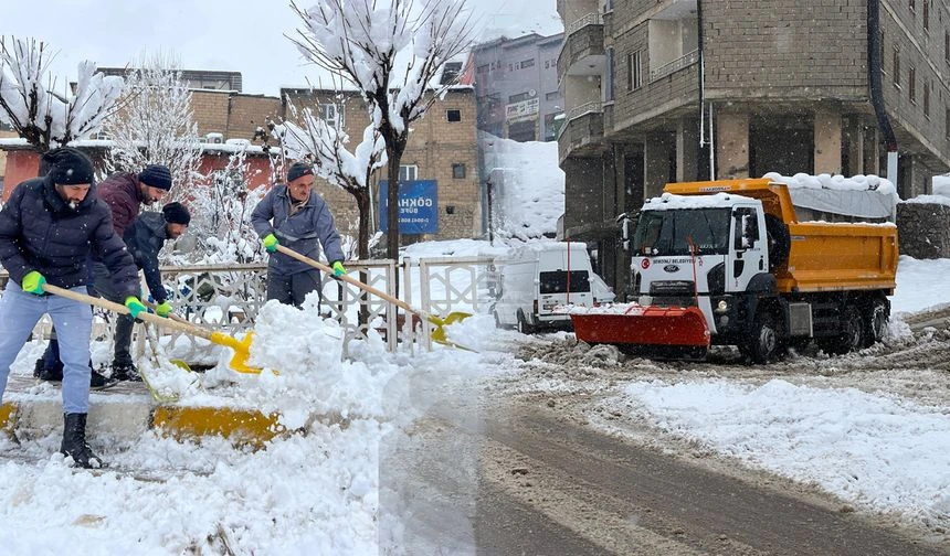 Şemdinli'de Kar temizleme çalışması sürüyor
