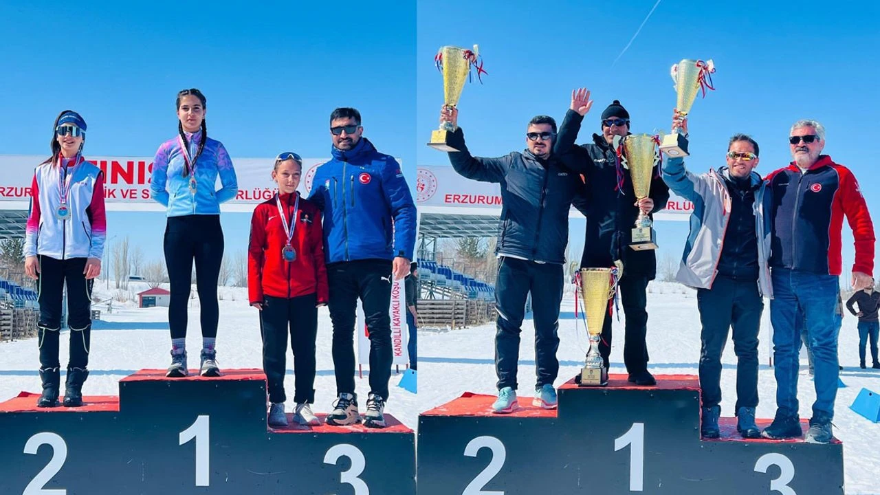 Hakkarili sporcular kayaklı koşu da Türkiye Şampiyonu oldu