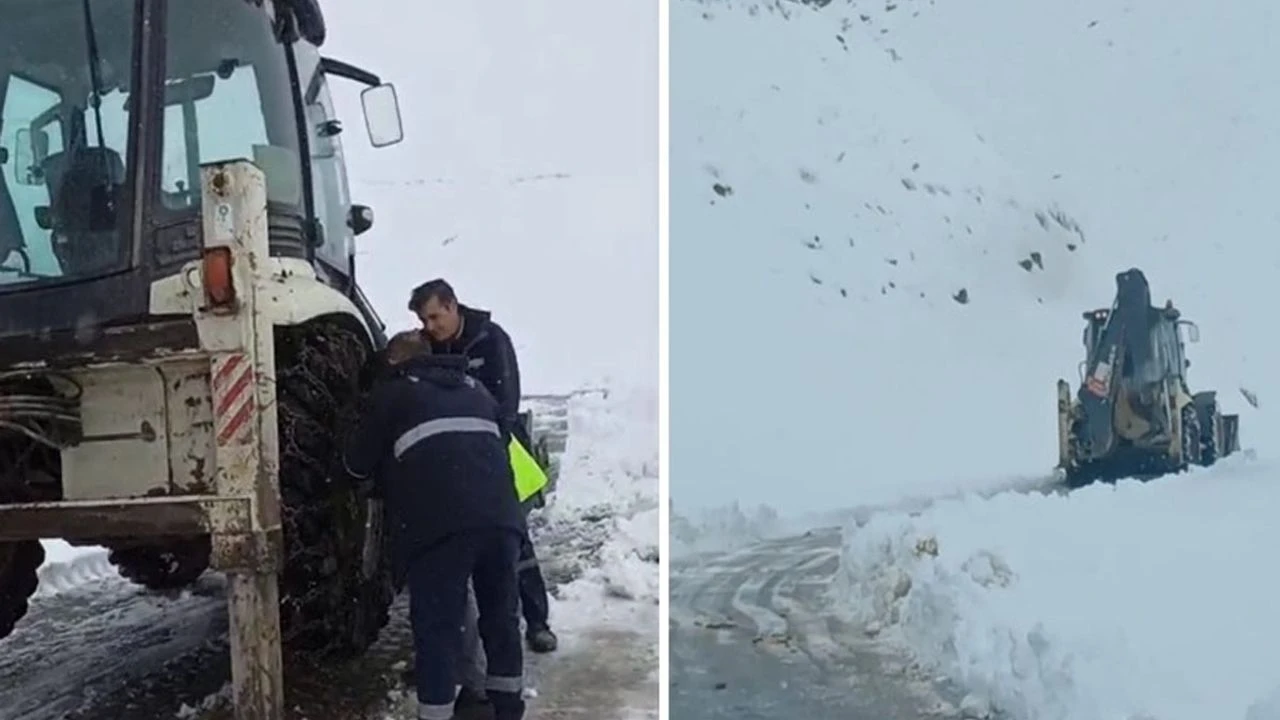 Hakkari'de arızaya giden Vedaş ekipleri yolda mahsur kaldı