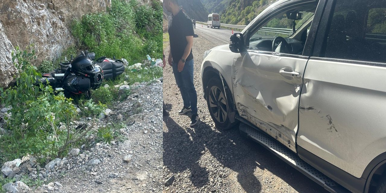 Hakkari-Çukurca Karayolunda Motosiklet ile Cip Çarpıştı: 1 Yaralı