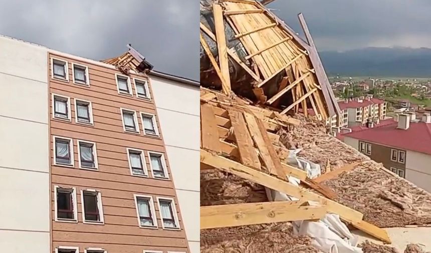 Yüksekova’da Şiddetli Rüzgar Çatılara Zarar Verd