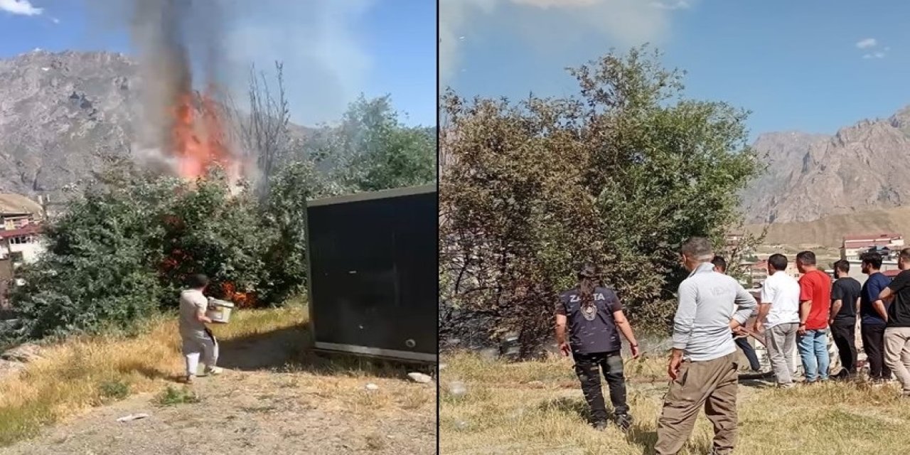 Hakkari’de Ot Yangını Paniği: İki Noktada Alevler Korkuttu