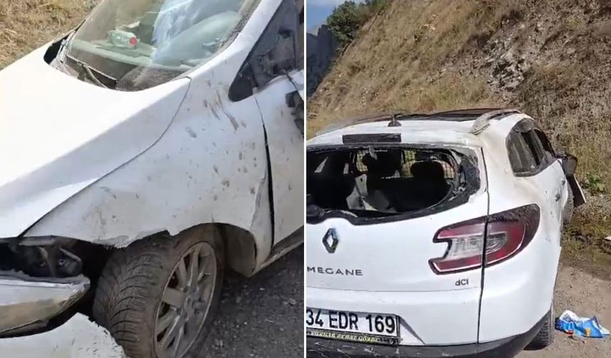Hakkari'de kaya parçaları kazaya neden oldu: 4 yaralı