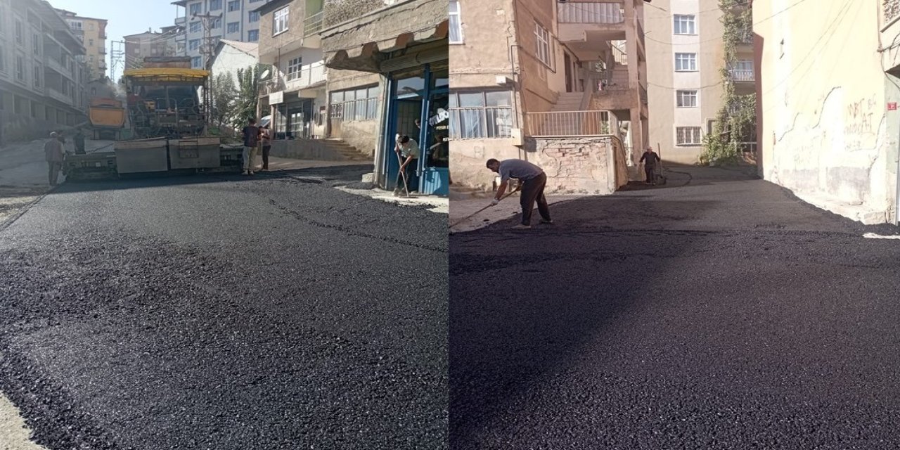 Hakkari Belediyesi Hafta Sonu da Asfalt Çalışmalarını Sürdürdü
