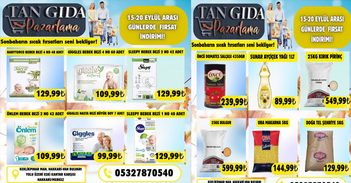 Tan Gıda’dan Eylül Ayına Özel İndirim Kampanyası