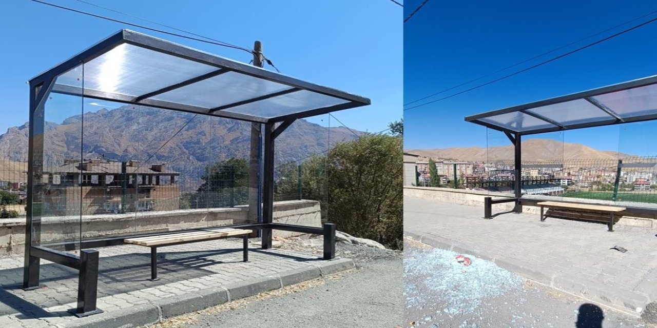 Hakkari’de Dün yapılan Yolcu Duraklarını bugün kırdılar