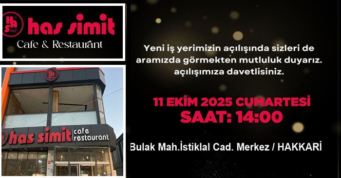 Has Simit Cafe & Restaurant açılışına davet!