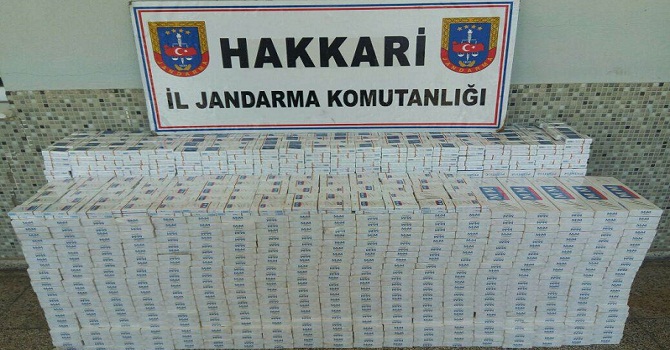 Hakkari'de 8 bin 110 paket kaçak sigara ele geçirildi