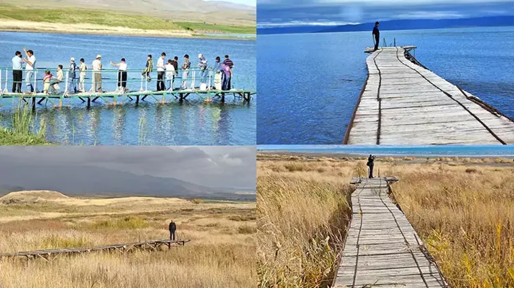 Van Gölü'ndeki çekilme fotoğraflarda