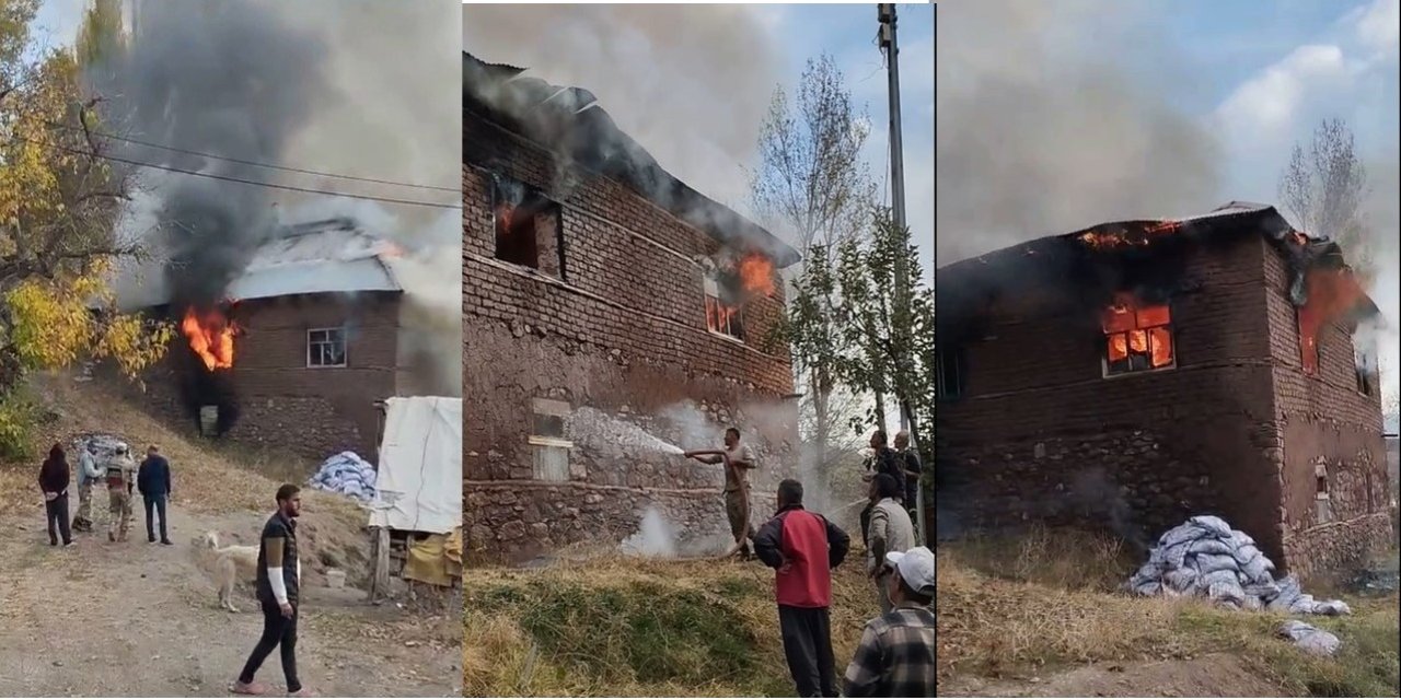 Hakkari’de Köy Evinde Yangın: 13 Nüfuslu Aile Evini Kaybetti