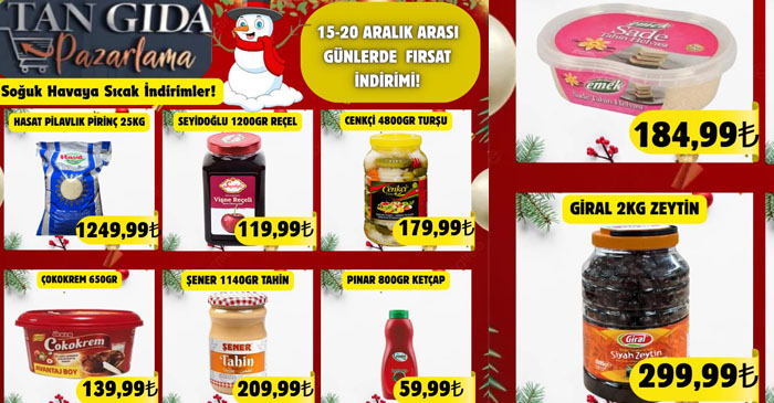 Tan Gıda & Pazarlama’dan Yıl Sonuna Özel Büyük Fırsat