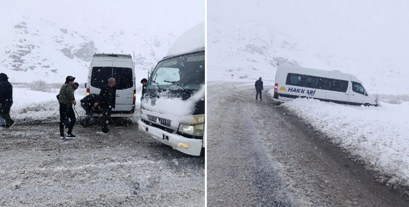 Hakkari Karayolunda Kaza: Minibüs Yoldan Çıktı