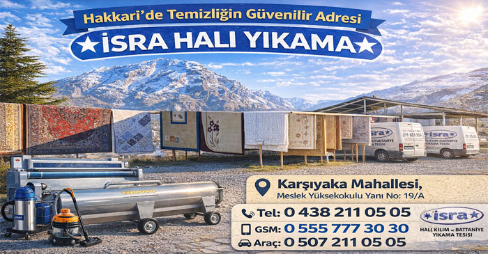 Hakkari’de Temizliğin Güvenilir Adresi: İSRA Halı Yıkama