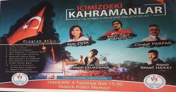 Hakkari'de '15 Temmuz' etkinliğine davet