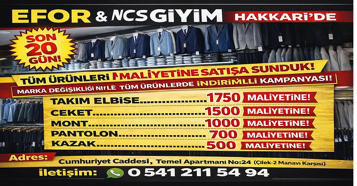 Efor & NCS Giyim’de büyük indirim başladı!