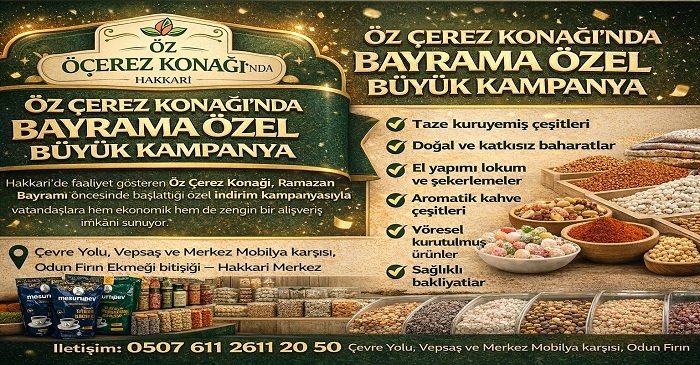 Öz Çerez Konağı’nda Bayram İndirimi!