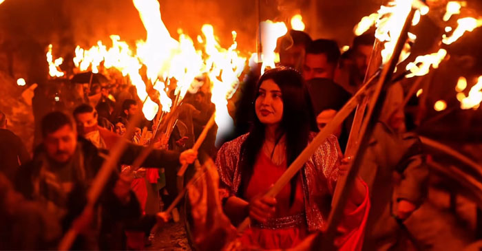 Şemdinli'de Meşaleli Newroz kutlaması!