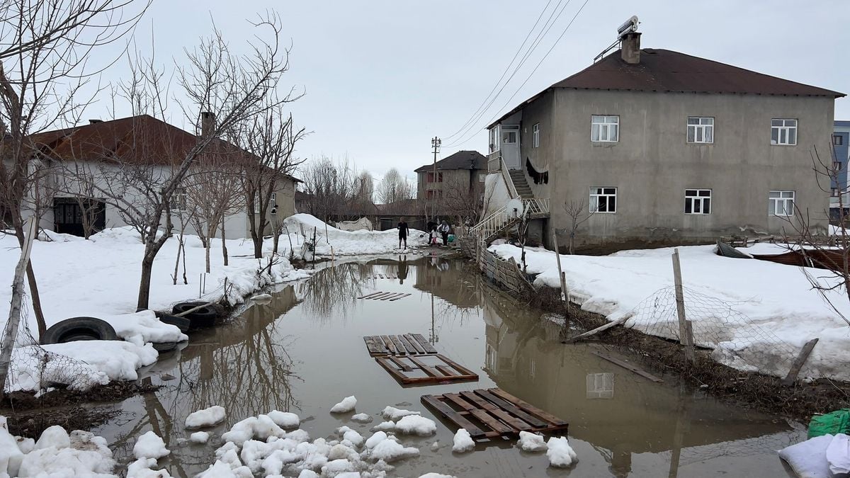 Yüksekova'da Eriyen Kar, Evleri Su Altında Bıraktı