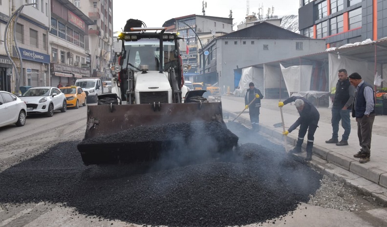 Hakkari’de Kışın Tahrip Ettiği Yollar Onarılıyor