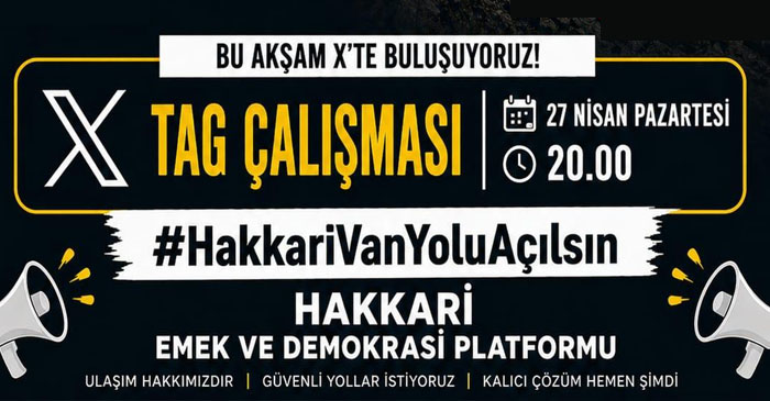 #Hakkarivanyoluaçılsın Kampanyası Bu Akşam Başlıyor