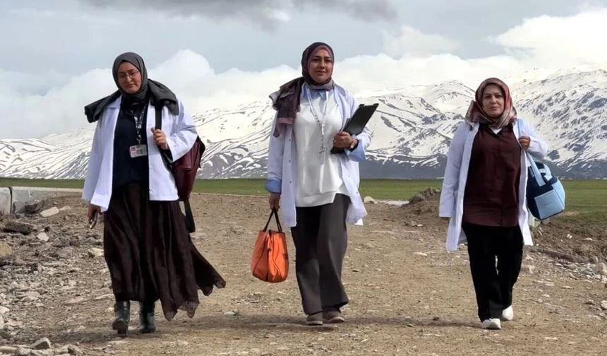 Hakkari'de ebeler köy köy gezerek gebeleri yalnız bırakmıyor