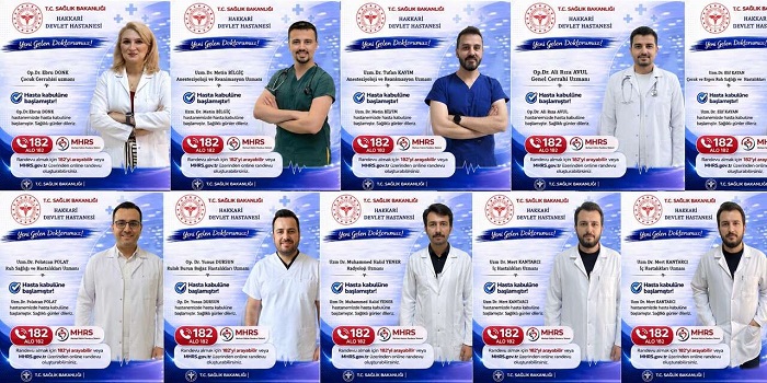 Hakkari’ye 10 Yeni Uzman Hekim Atandı