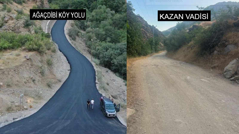 Çukurca Kazan Vadisi’nde yarım kalan asfalt köylüleri isyan ettirdi