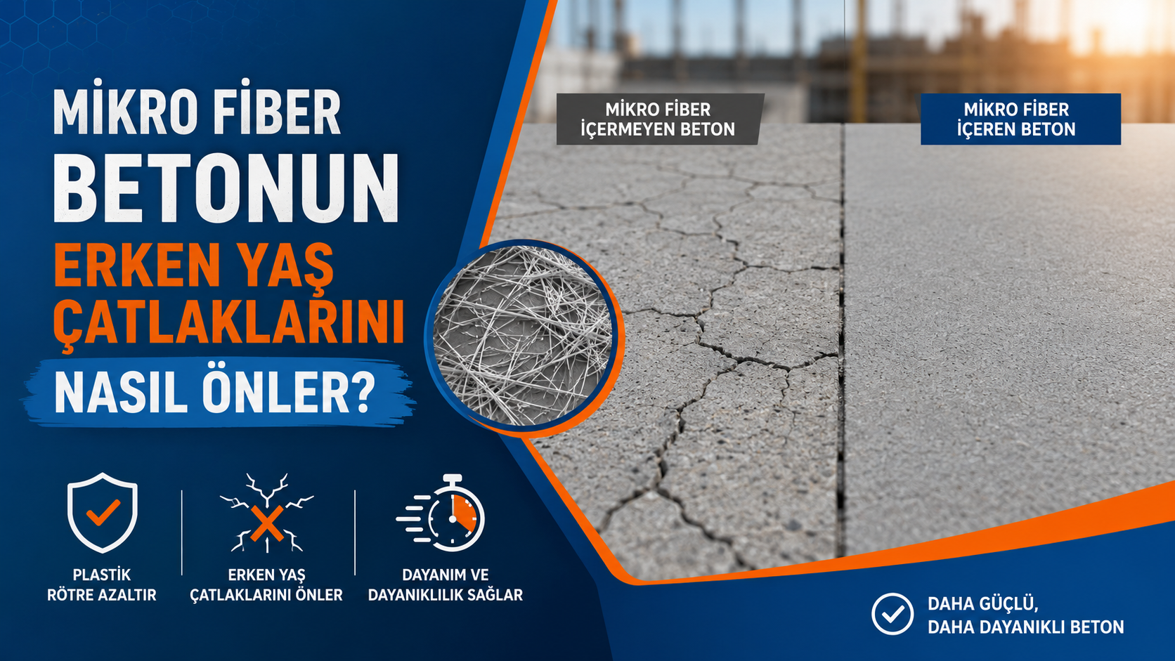 Mikro Fiber Betonun Erken Yaş Çatlaklarını Nasıl Önler?