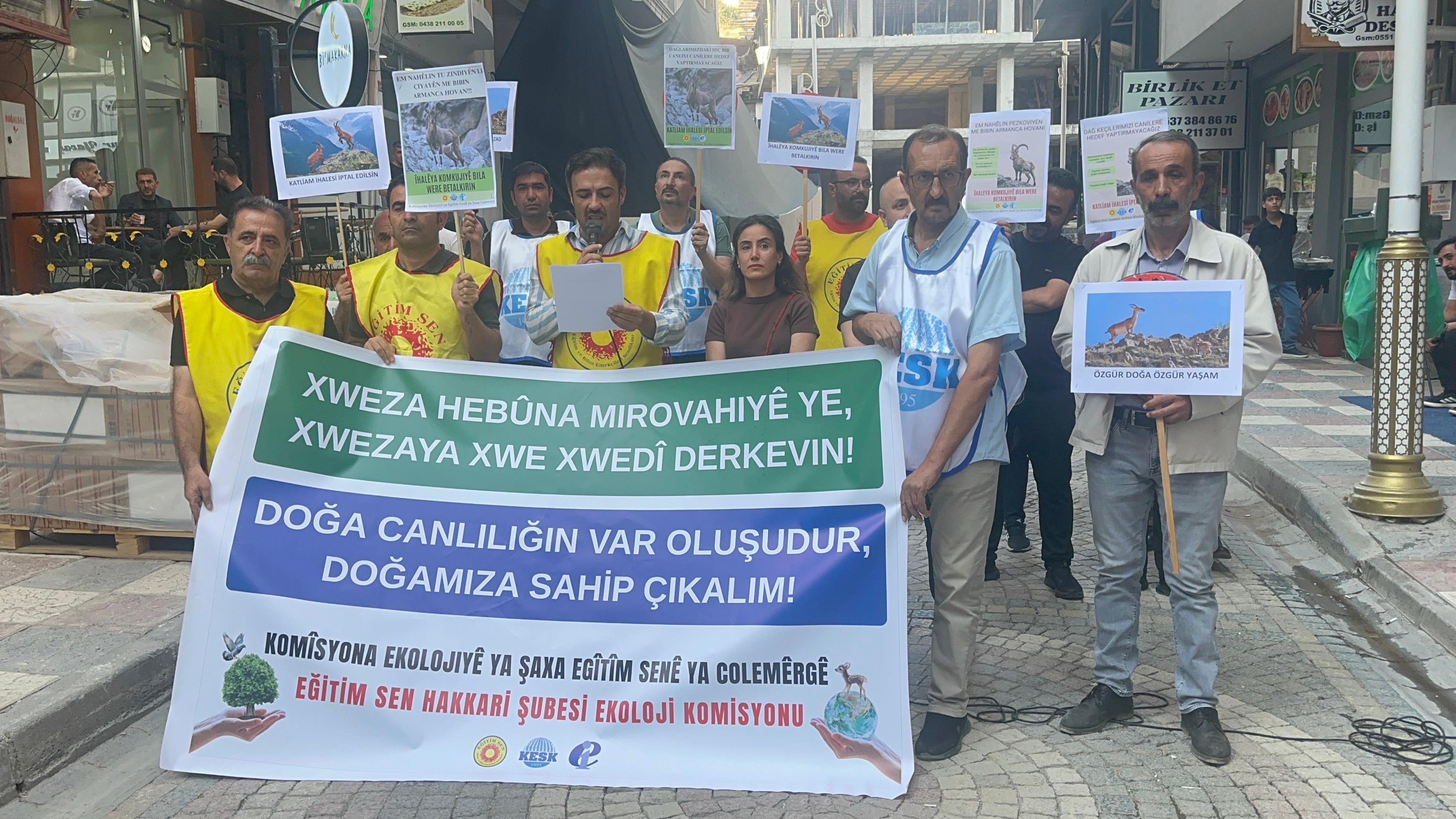 Hakkari'deki 'Keçi ihalesine bir tepki de KESK'ten