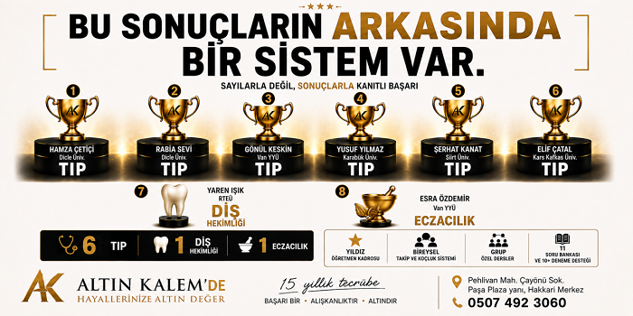 Hakkari’de YKS başarısı: Altın Kalem’den 12 tıp fakültesi başarısı