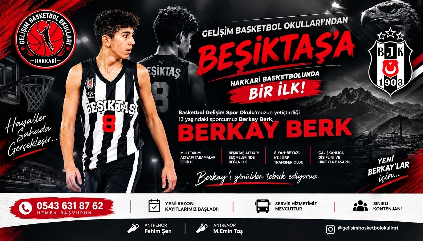 Hakkarili Berkay Berk, Beşiktaş Altyapısına Seçildi