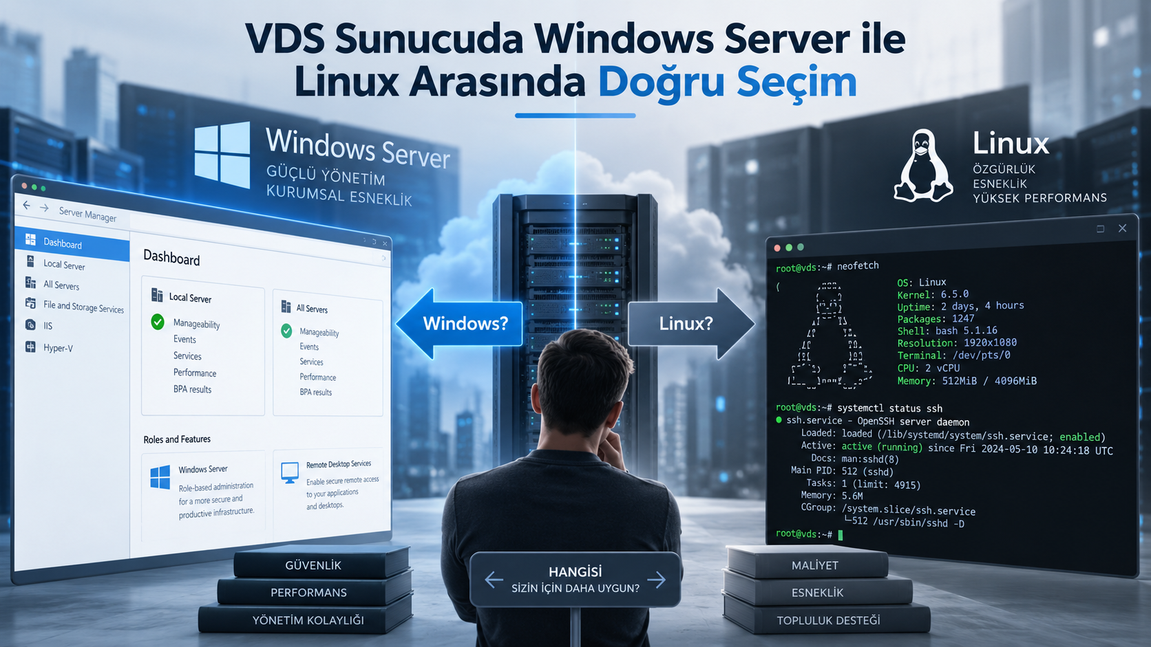 VDS Sunucuda Windows Server ile Linux Arasında Doğru Seçim